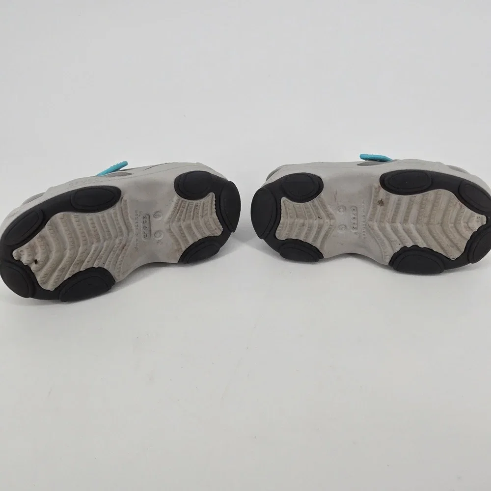 Crocs Toddler All Terrain Fisherman Sandals Gray Atmosphere Blue Water Shoes C9
